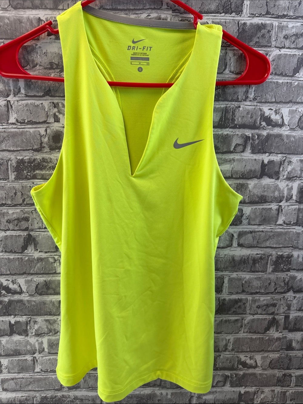 Nike Dri-FIT Women's Sleeveless V-Neck Tank Top - Neon Yellow